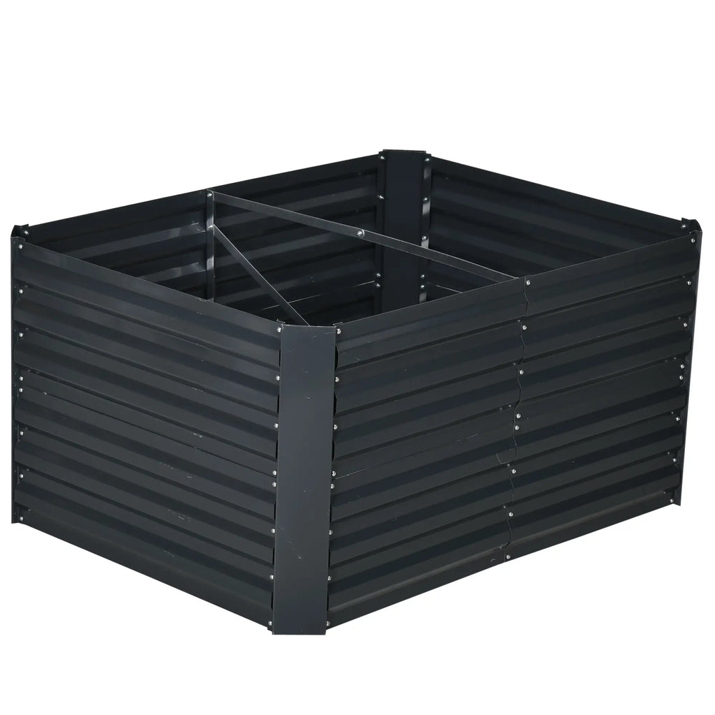 Outsunny Fioriera rialzata con fondo aperto, traliccio di supporto, acciaio