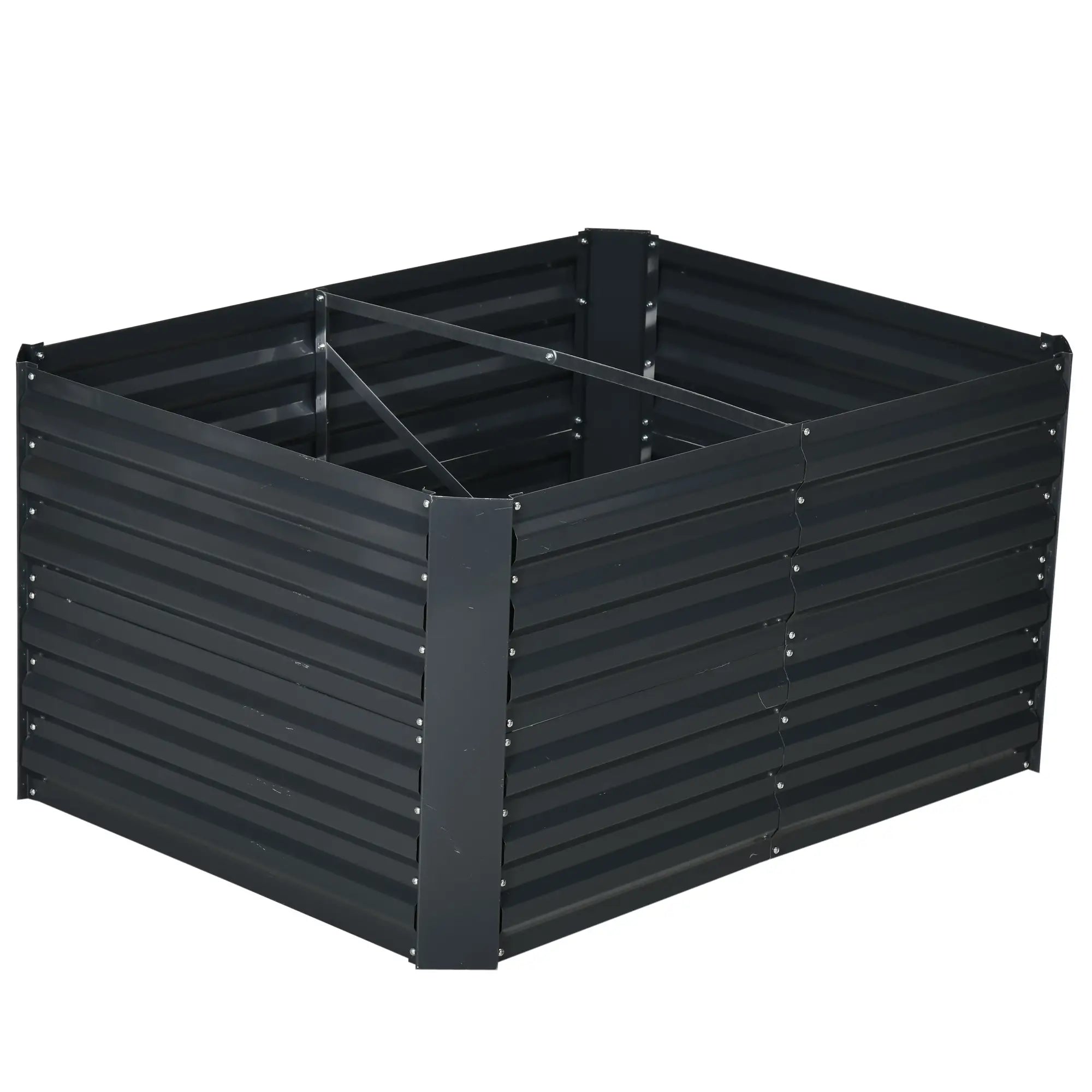 Outsunny Fioriera rialzata con fondo aperto, traliccio di supporto, acciaio