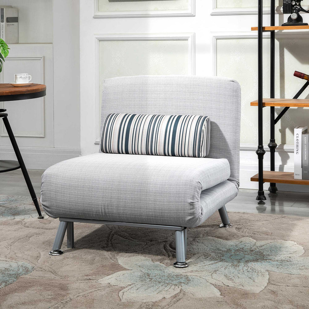 HOMCOM Poltrona Letto 2-in-1 con Schienale Regolabile