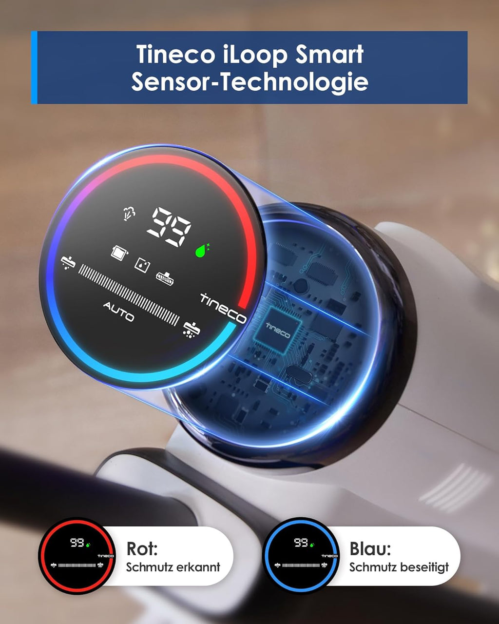 Tineco iFLOOR 5 Steam Lavapavimenti a vapore, vapore ad alta temperatura da 120℃, pulitore a vapore con filo, aspiraliquidi autopulente, lavapavimenti per sporco appiccicoso, residui di cibo