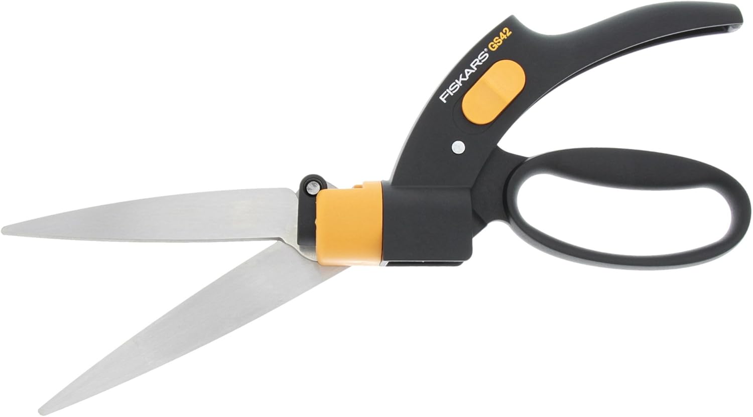 Fiskars Spindelmher, Rasenmher mit berührungslosem Schneidesystem, Schnittbreite: 43 cm, StaySharp Plus, Schwarz/Orange/Silber, 1015649