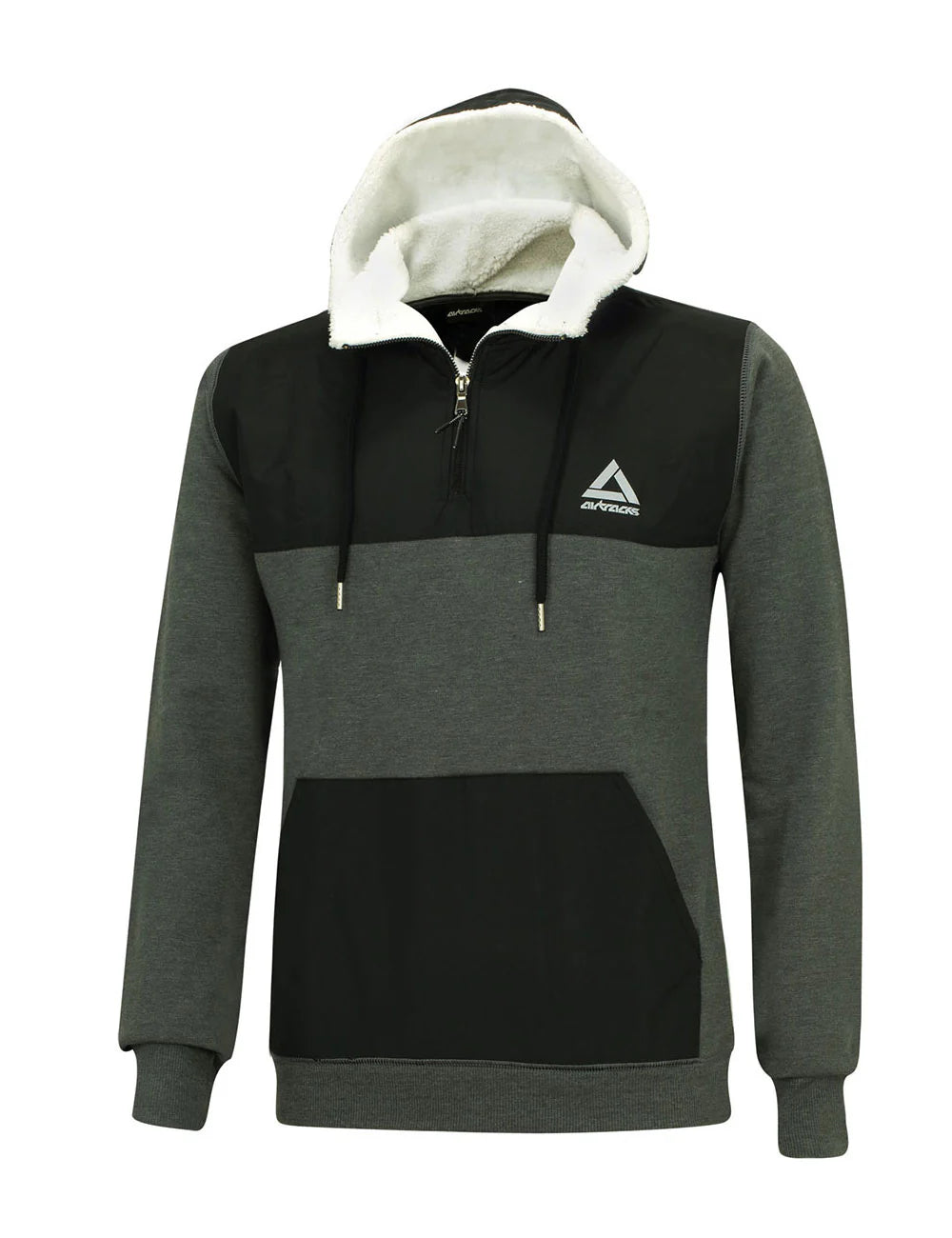Winter Sweatshirt Crew Pro Line mit Kapuze und Zip Dunkel-MelangeSet-