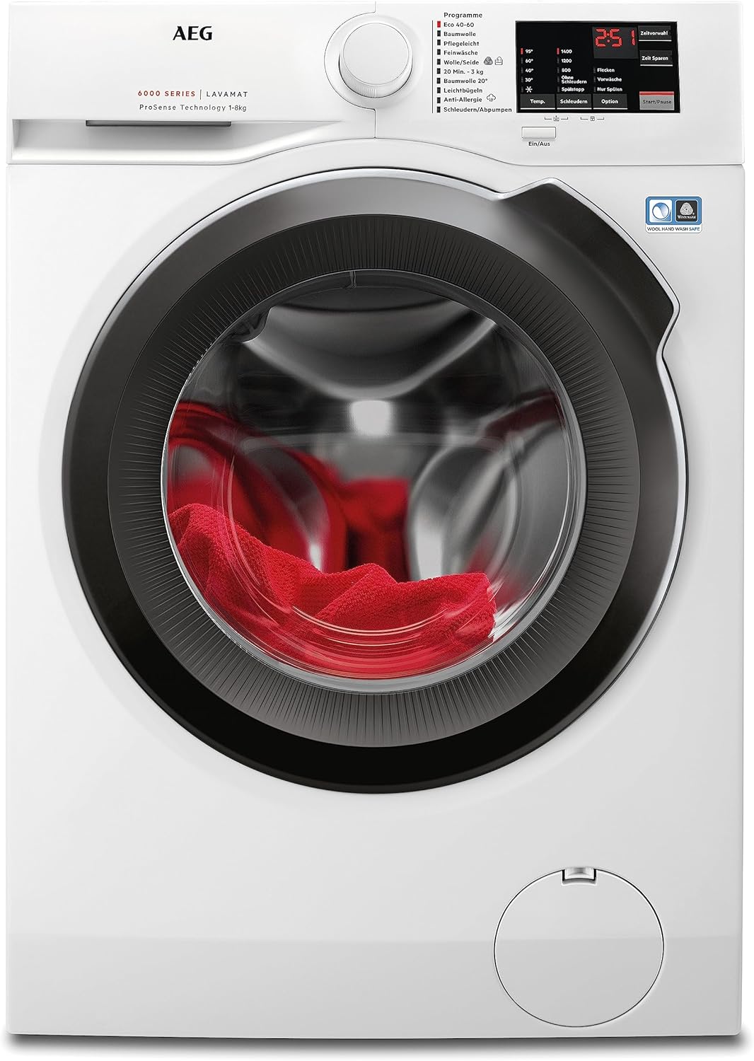 AEG L6AMZ48FL Lavatrice / Serie 6000 con ProSense / Dosaggio automatico / 8,0 kg / 1400 giri/min