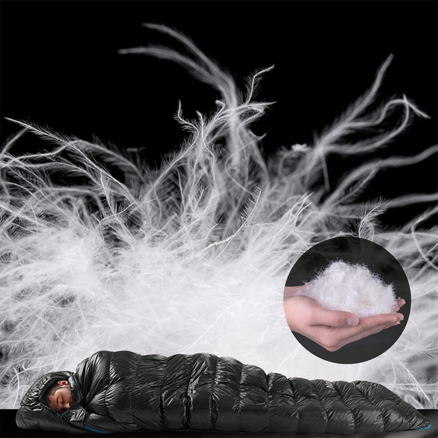 Naturehike CW700/CW400 Sacco a Pelo in Piuma, Ultraleggero, Portatile, Compatto, per Inverno, 4 Stagioni, per Adulti e Bambini, Campeggio, Escursionismo, Viaggi, con Sacco a Compressione