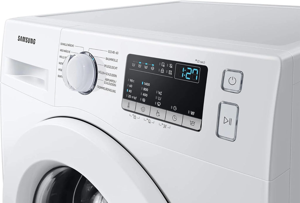 Samsung WW90T4048EE/EG Lavatrice, 9 kg, 1400 giri/min, Ecobubble, Programma vapore igienizzante, Funzione Smacchia Tutto, Motore Digital Inverter, Bianco