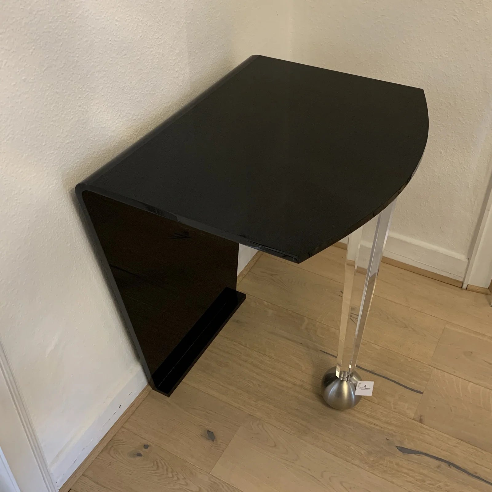 Casarte Konsole, Anstelltisch Saphir, Acryl Schwarz, Kugel Nickel
