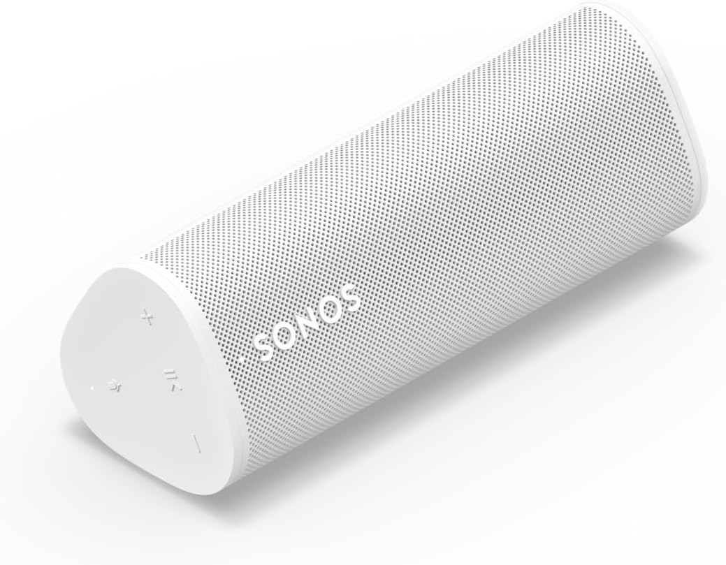Sonos Roam 2 | Altoparlante portatile, leggero e impermeabile con Bluetooth, Wi-Fi, autonomia di almeno 10 ore e controllo vocale per interni ed esterni - Bianco