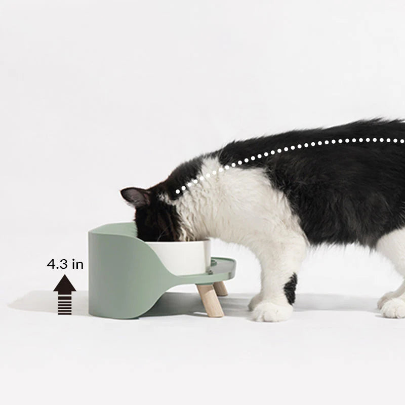 Elegante Doppel-Futterschale aus Bone China für Haustiere – Stilvoll und Funktional