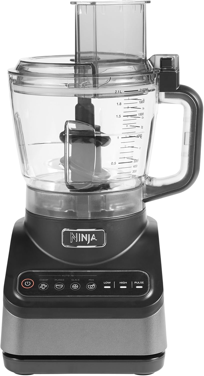Ninja 2-in-1 Mixer mit 3 Programmen; Mixen, Max Mixen und Zerkleinern & 4 manuellen Einstellungen, 2,1L Krug & 700ml Becher, 1200W, spülmaschinenfest, Auto-iQ, Schwarz BN750EU