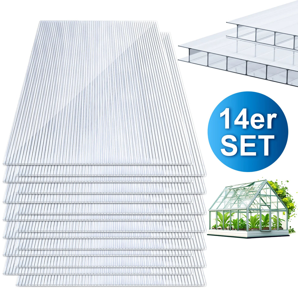 Sonnewelt Doppelstegplatte 4mm 14 Stück für Gewchshaus
