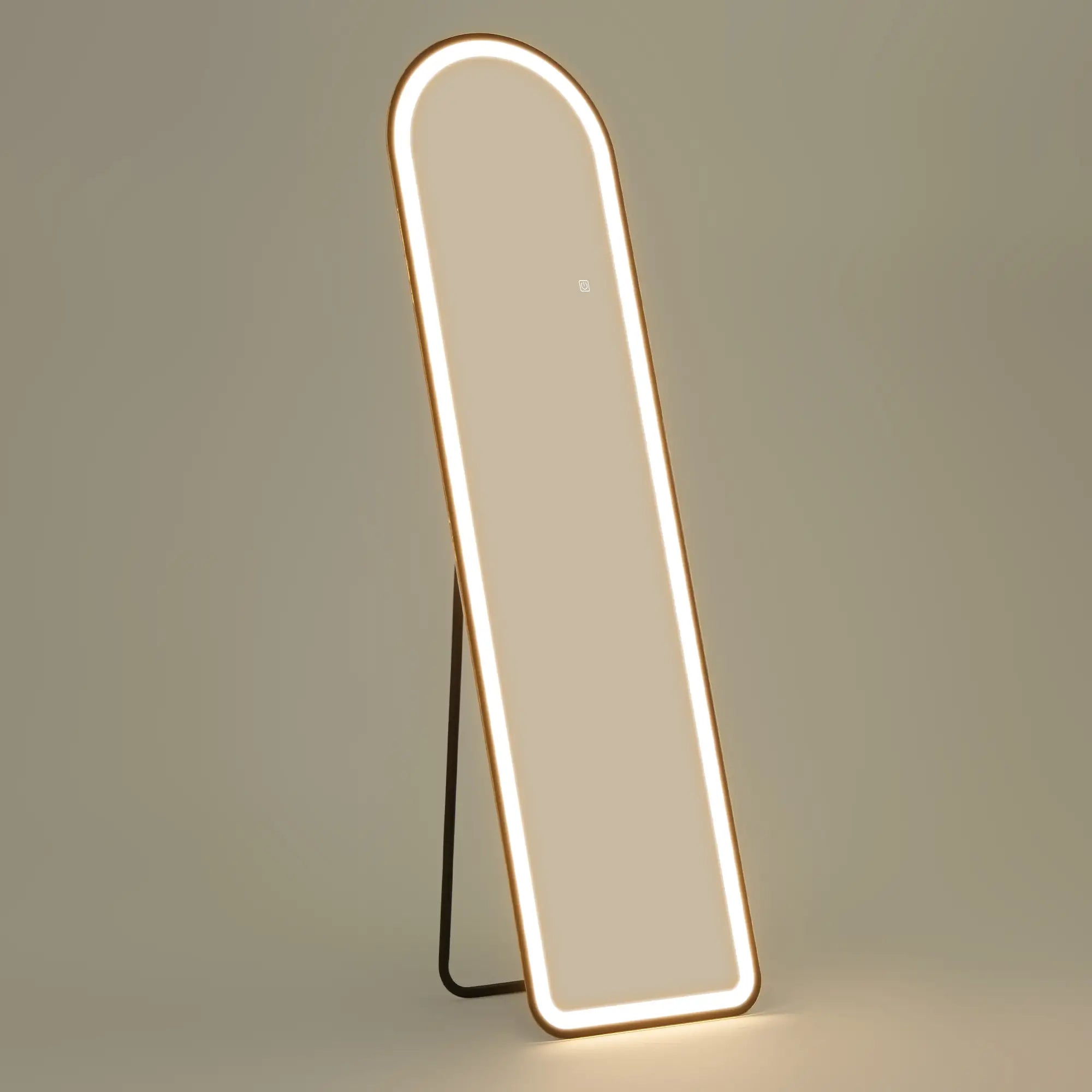 HOMCOM Specchio a Terra a LED Touch Specchio a Figura Intera 3-in-1 a Forma di Arco