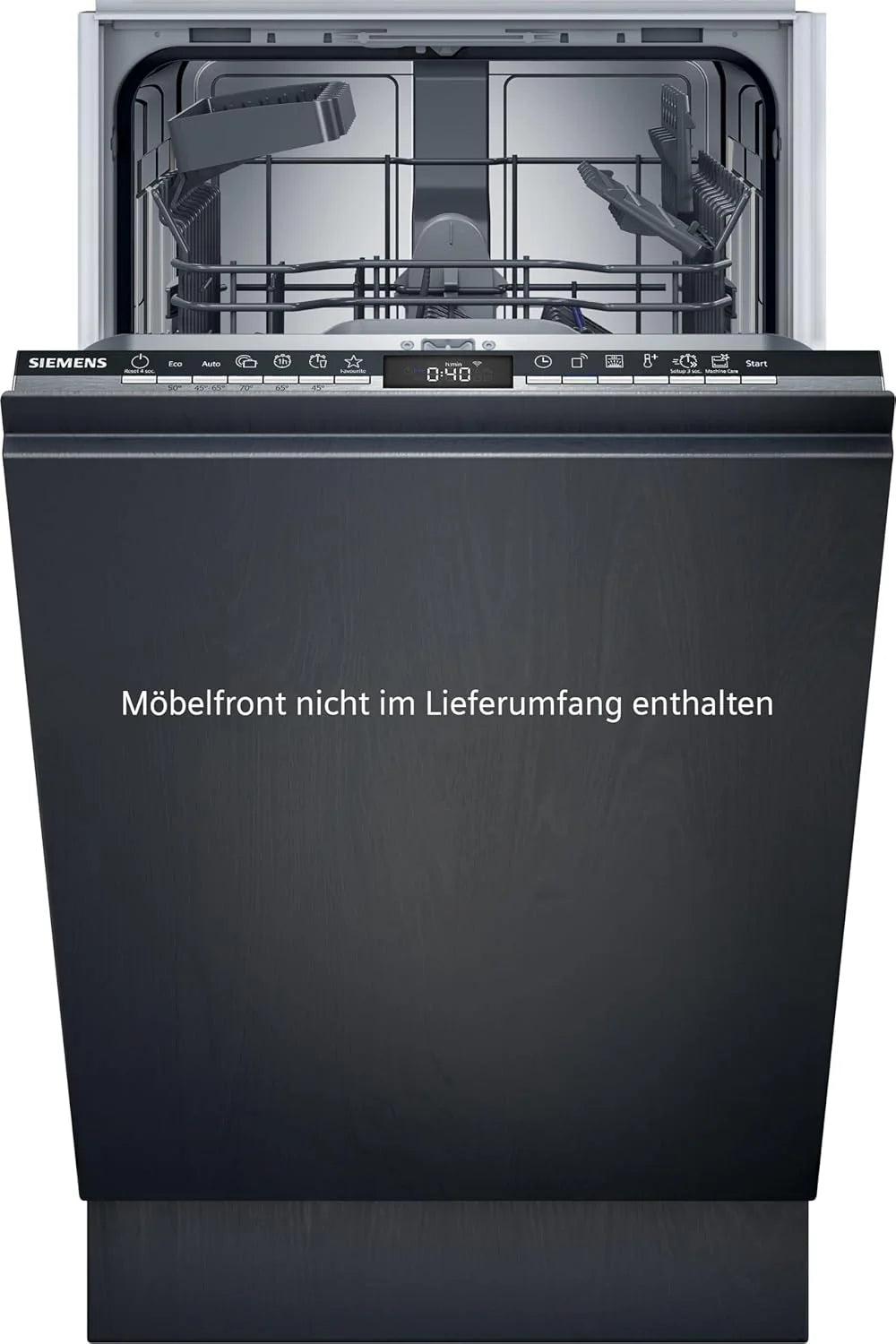 Siemens SR65YX08ME, iQ500 Lavastoviglie smart a scomparsa totale, larghezza 45 cm, cassetto portaposate, Zeolith, extra silenziosa, aquaStop, apertura automatica della porta a fine programma, varioSpeed, illuminazione interna