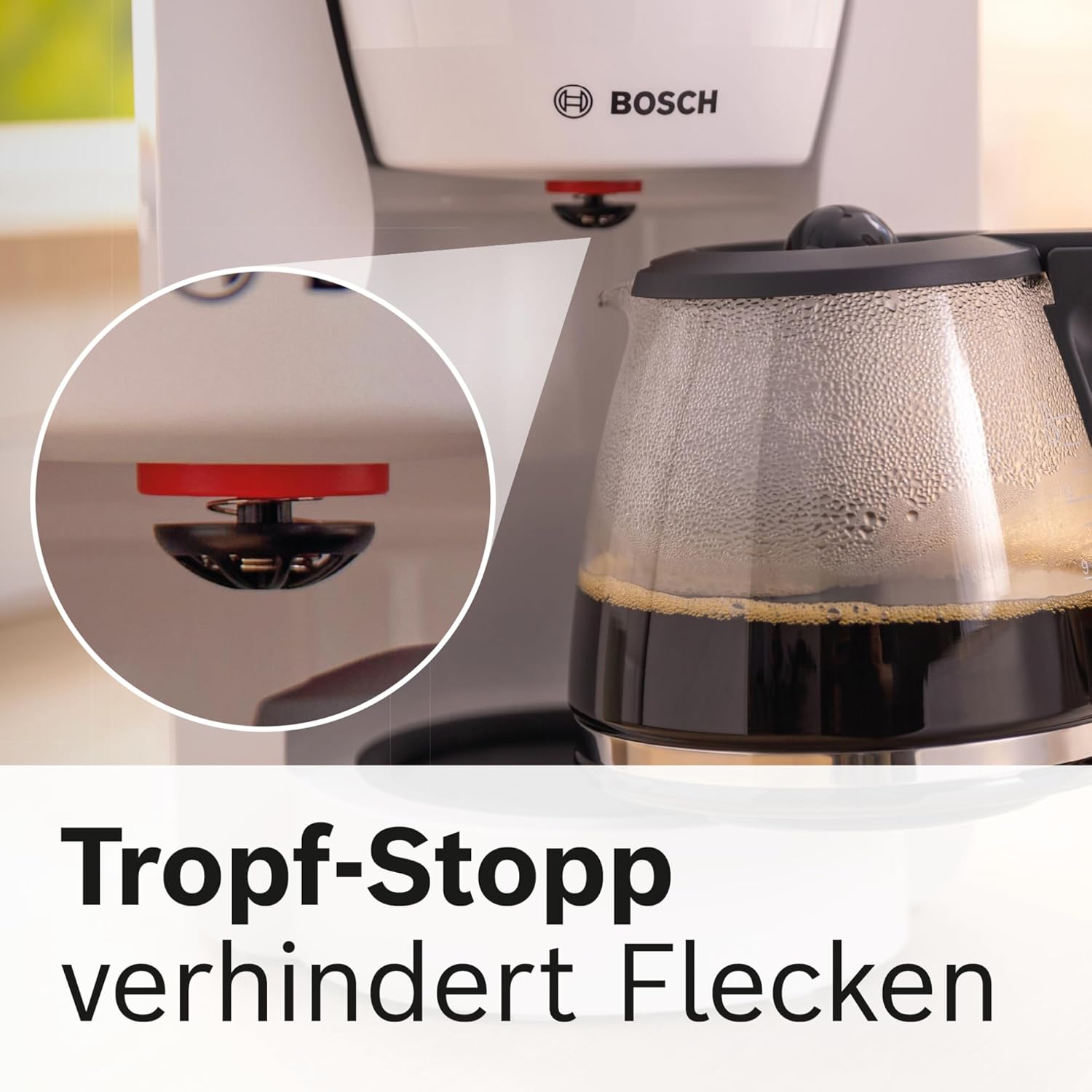 Bosch Filterkaffeemaschine MyMoment TKA3M134, Thermokanne 1 L, für 8-12 Tassen, Tropfstopp, schwenkbarer Filtertrger, Entkalkungsprogramm, abnehmbarer Wassertank, 1200 Watt, Schwarz matt