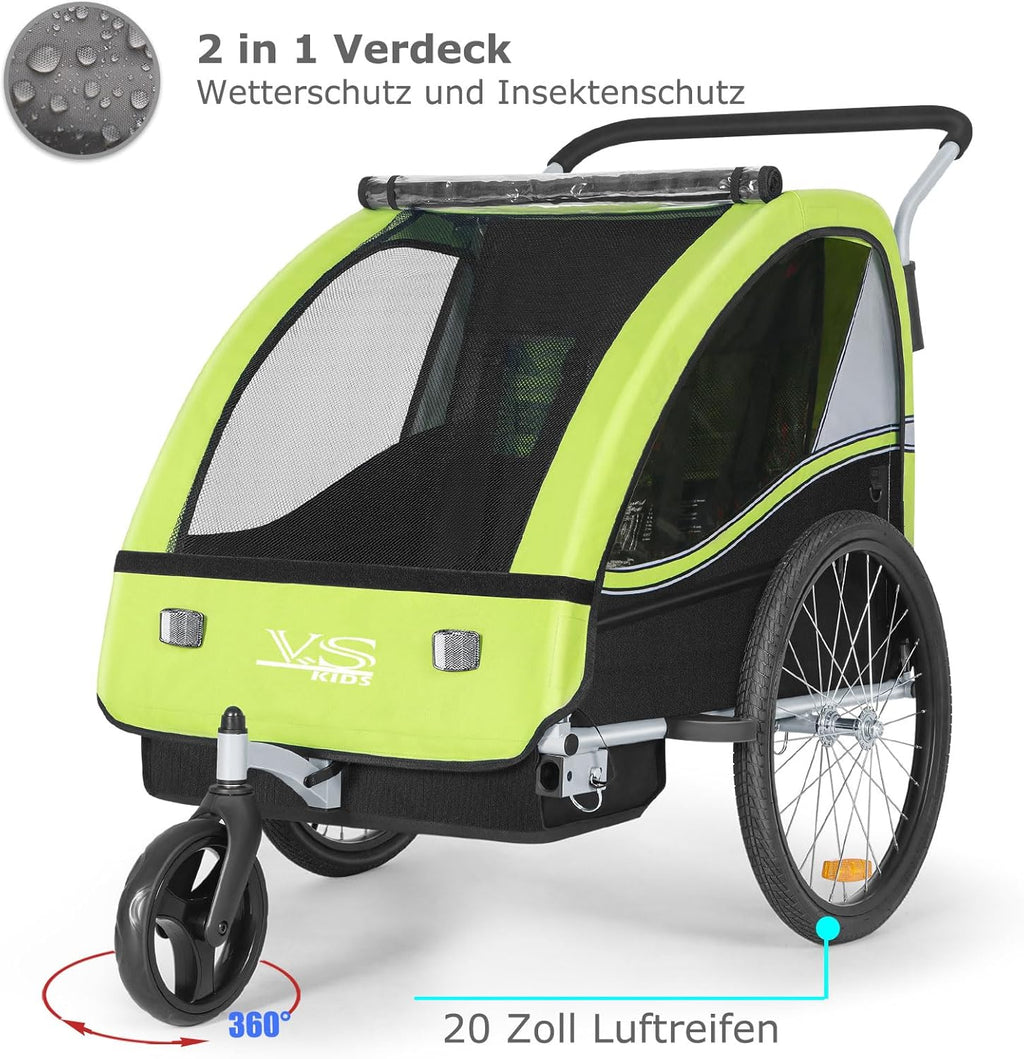 Tiggo VS 2 in 1 Rimorchio per bambini Rimorchio per bici Rimorchio con set passeggino Jogger 50202