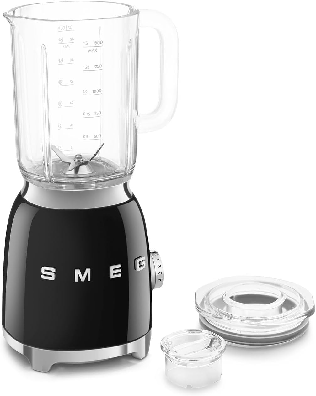 Smeg, BLF03PKEU, Frullatore da tavolo da 1,5 l, 4 velocità, 4 programmi automatici, Doppia lama rimovibile, Coperchio trasparente con tappo dosatore, Antiscivolo, 800W, Rosa