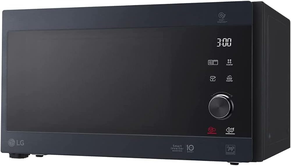 LG MS2595CIS Forno a microonde con tecnologia Smart Inverter, capacità 25 litri, 1000 W, programmi automatici, livelli di potenza regolabili e funzione EasyClean, argento