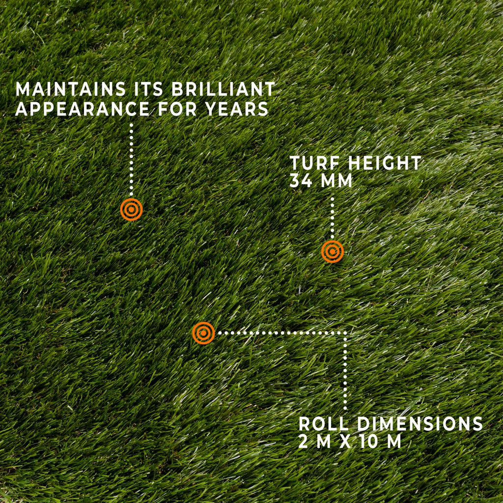 Fornorth Kunstrasen Natur 34 mm, Rolle 2 x 10 m