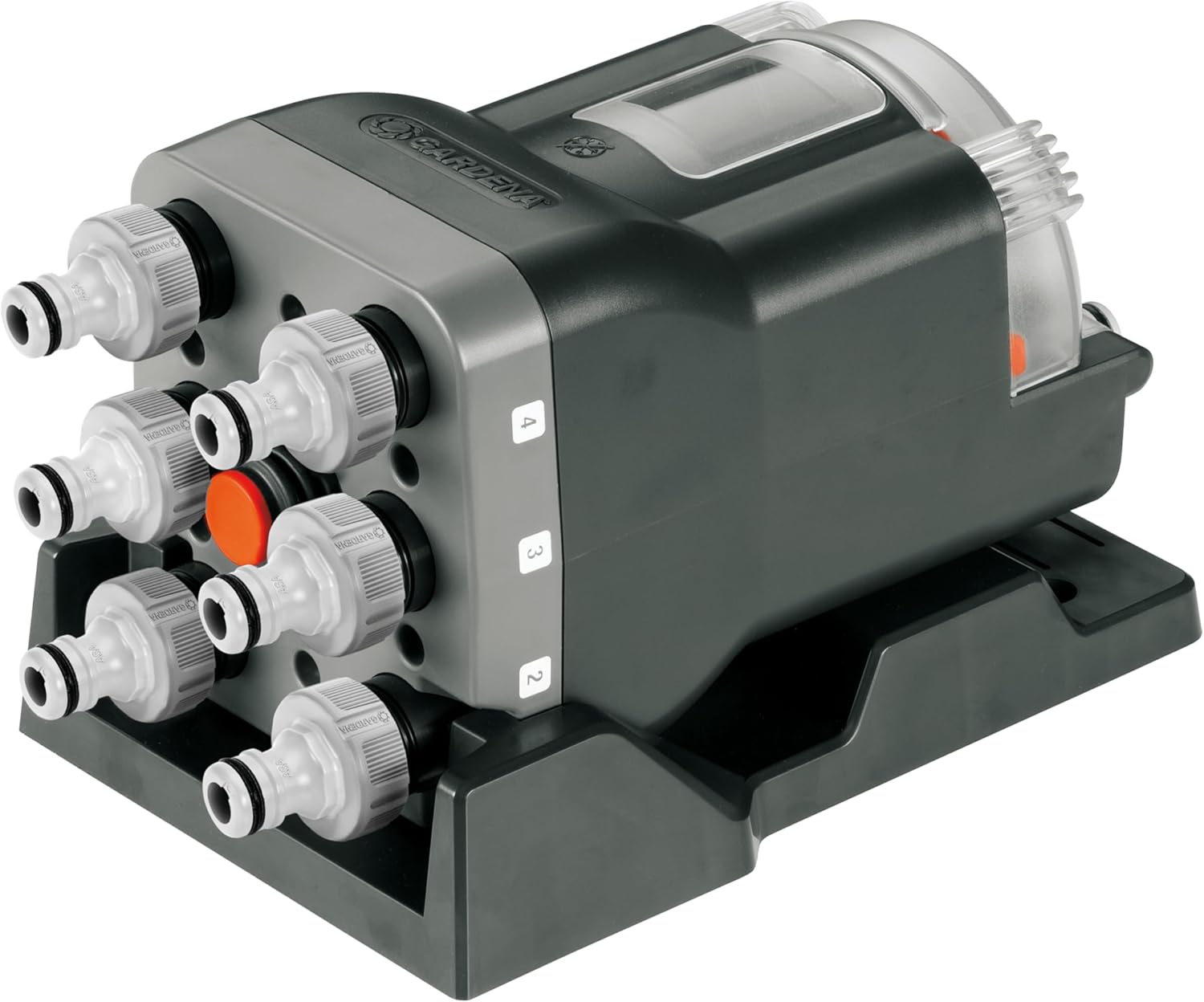 Gardena distributore automatico d'acqua: distributore a 6 vie, facile da usare, salvaspazio, flessibile nell'impiego, ideale anche in caso di bassa pressione dell'acqua, filettatura esterna da 3/4" (1197-20)