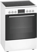 Bosch HKR39C250 Serie 4 Cucina Elettrica Indipendente, 60 cm di larghezza, Pulizia EcoClean Direct, Cottura a Ventilazione 3D su 3 livelli, Controllo con Display LED, Zona di cottura espandibile per pentole grandi