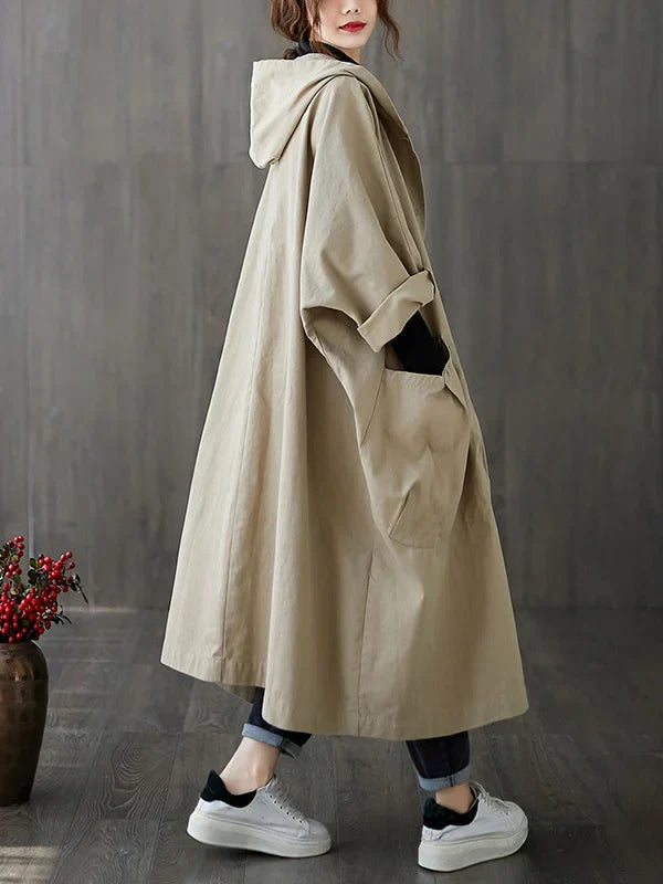 Trench con cappuccio da donna