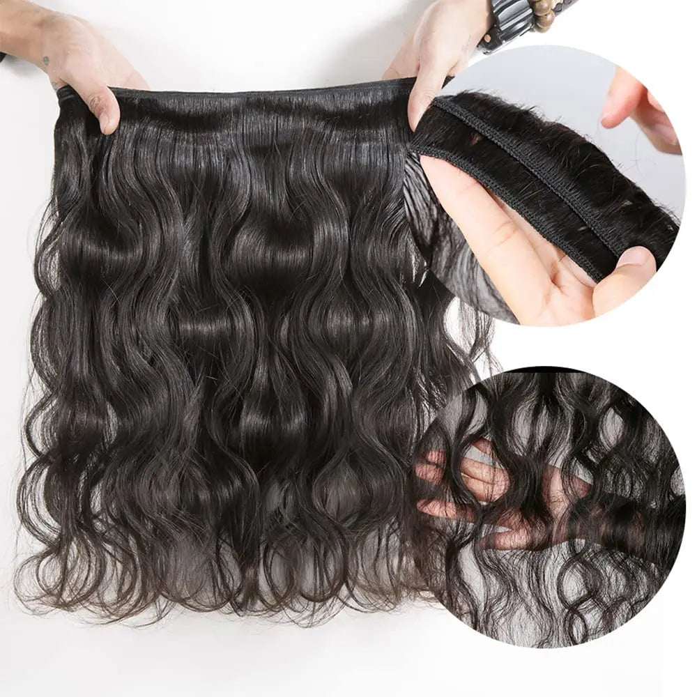 LavishBeauty Extension Capelli Brasiliani Body Wave Verigini con Frontale in Pizzo HD 13x4