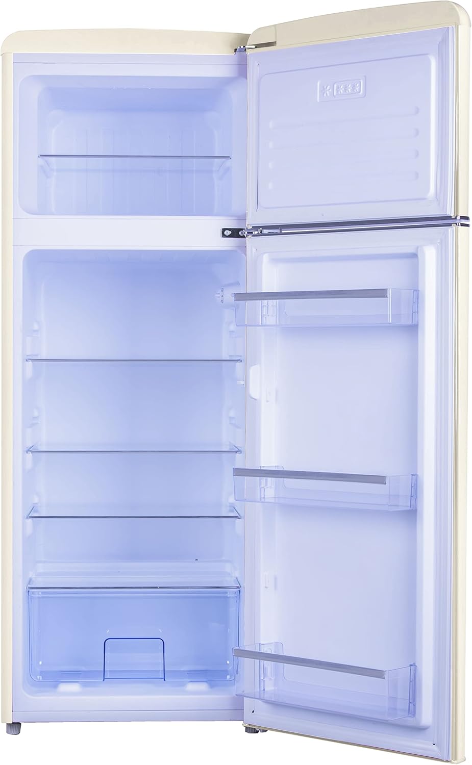 Amica KGC 15632 T Frigorifero con congelatore Retro / Ice Blue (Turchese) / 144 cm (A) x 55 cm (L) x 62 cm (P) / Design retrò / Frigorifero con congelatore