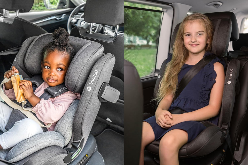 Osann Eno360 i-Size, seggiolino auto girevole 40-150 cm, reboarder con Isofix, seggiolino auto per bambini – All Black