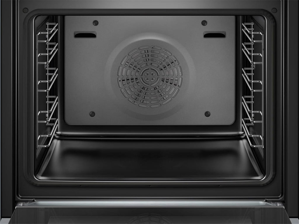 Bosch HMG7361B1, Serie 8 Forno da incasso intelligente con funzione microonde, 60 x 60 cm, Made in Germany, Nero, Air Fry, Anello di controllo digitale, Display touch, Programmi automatici, Supporto per la pulizia