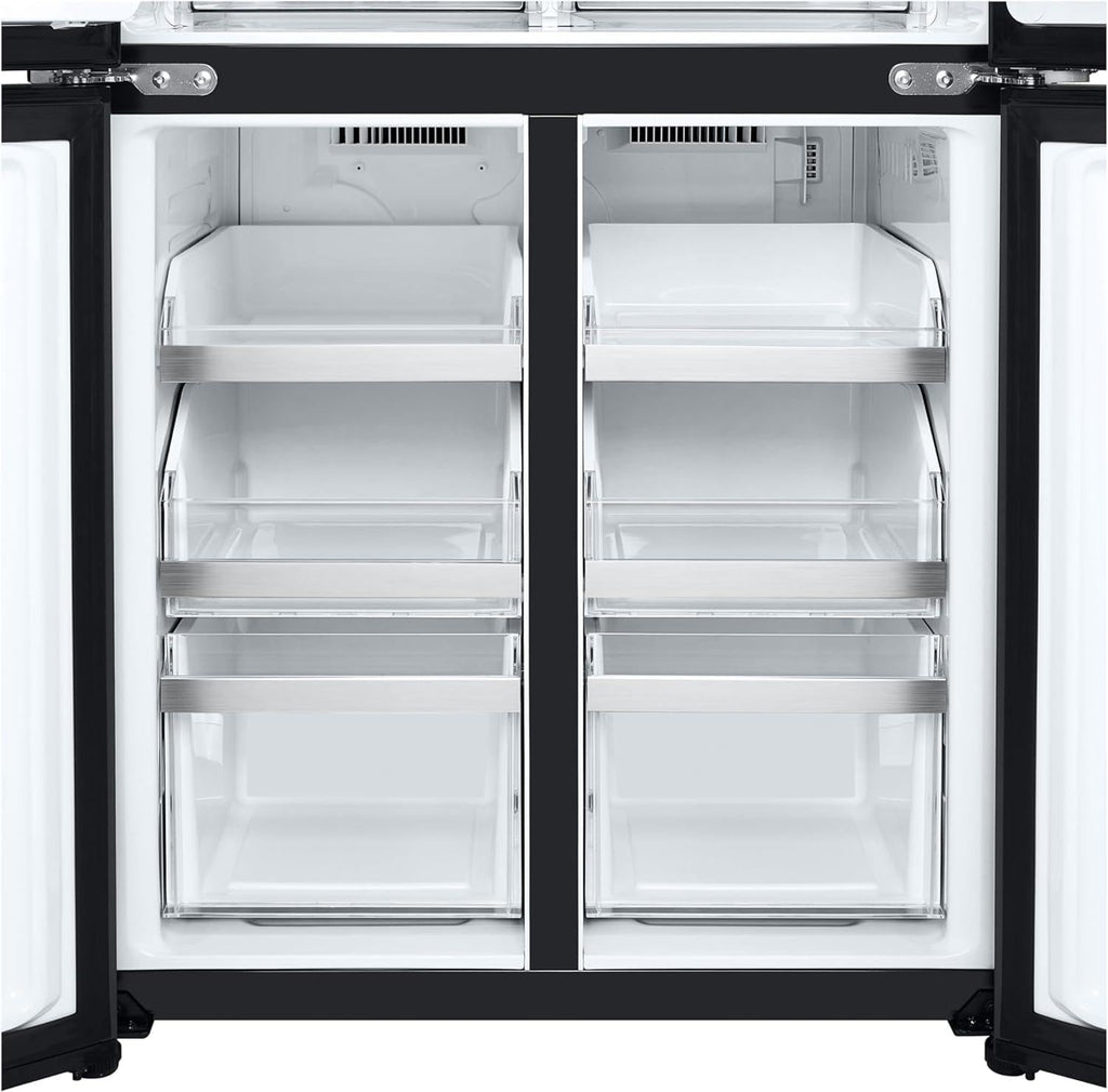 LG GMG861EPAE InstaView SLIM Multi-Door, Classe E, 508 L, Frigorifero Combinato, Erogatore di Ghiaccio, Ghiaccio Tritato e Acqua con UVnano, Total NoFrost, Compressore Smart Inverter, Wi-Fi, Colore Matte Black