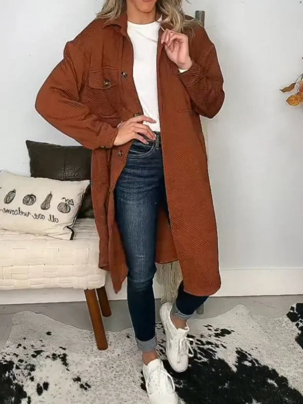 Lozenda - Lssige lange Jacke für Damen