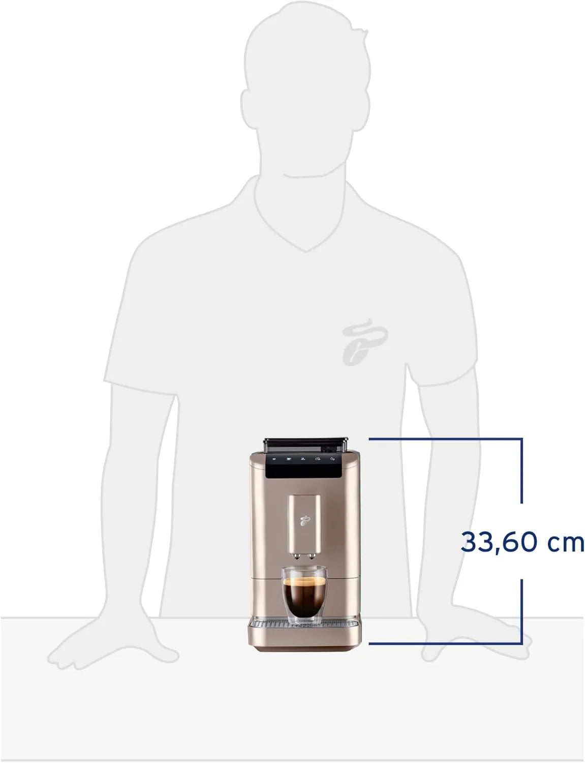 Tchibo Macchina da Caffè Automatica Esperto2 Caffè con Funzione 2 Tazze per Caffè Crema ed Espresso, Nero Granito - INCLUSO set di prova caffè GRATUITO