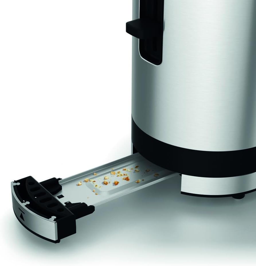 WMF Küchenminis Tostapane a fessura lunga con accessorio scaldabriosche, 2 fette, XXL, funzione bagel, 7 livelli di doratura, 900W, Tostapane acciaio inox opaco