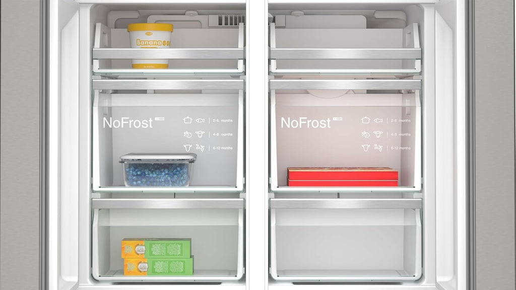 Frigorifero Multic дверный SIEMENS KF96NVPEA iQ300, 183 x 91 cm, 405 L di refrigerazione e 200 L di congelamento, hyperFresh per una freschezza più duratura, noFrost per non sbrinare mai più, superCooling per un raffreddamento più rapido