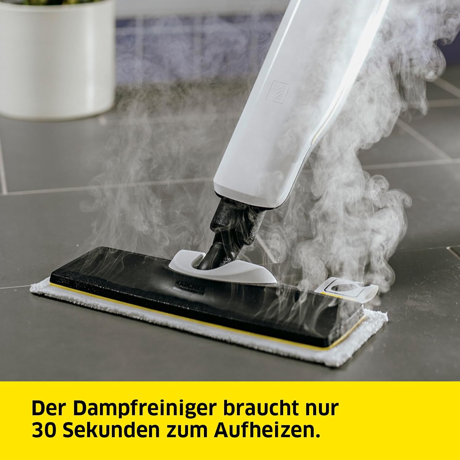 Krcher Dampfreiniger SC 3 Upright EasyFix, Aufheizzeit: 0,5 min., Flchenleistung: ca. 60 m, Tank: 0,5 l, Heizleistung: 1.600 W, mit Bodendüse, Bodentuch, Teppichgleiter, Entkalkungskartusche