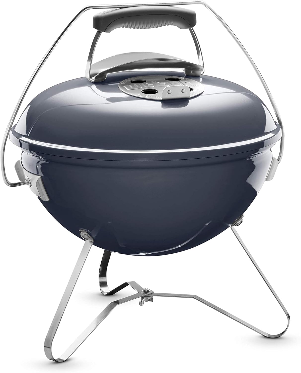 Weber Smokey Joe Premium Holzkohlegrill, Ø 37cm Grillfläche, portabeler BBQ Grill mit praktischem Tragebügel, porzellanemaillierten Deckel & Kessel - Smoke Gray (1126704)