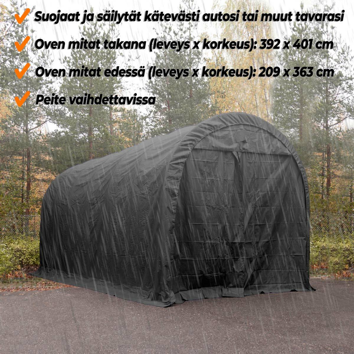 Fornorth Zeltgarage 4x8m, schwarz