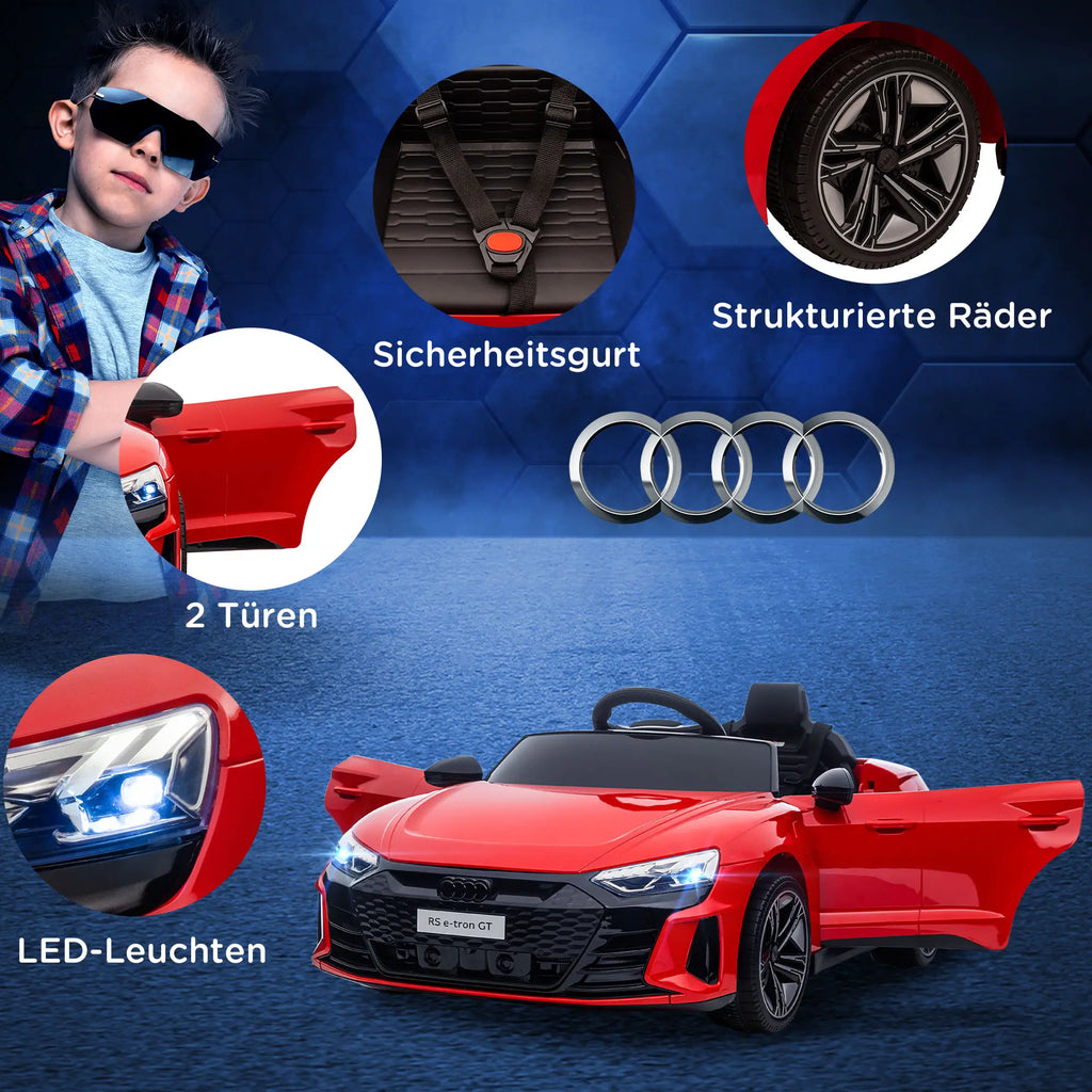 HOMCOM Auto Elettrica per Bambini con Telecomando e Funzione Musicale Rosso