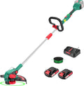 Tagliabordi a batteria HYECHO 36V, Tagliabordi senza spazzole con 2 batterie da 2,0Ah, Tagliabordi a batteria con velocità variabile, Diametro di taglio 35 cm, Impugnatura regolabile, Testa girevole a 2 fili