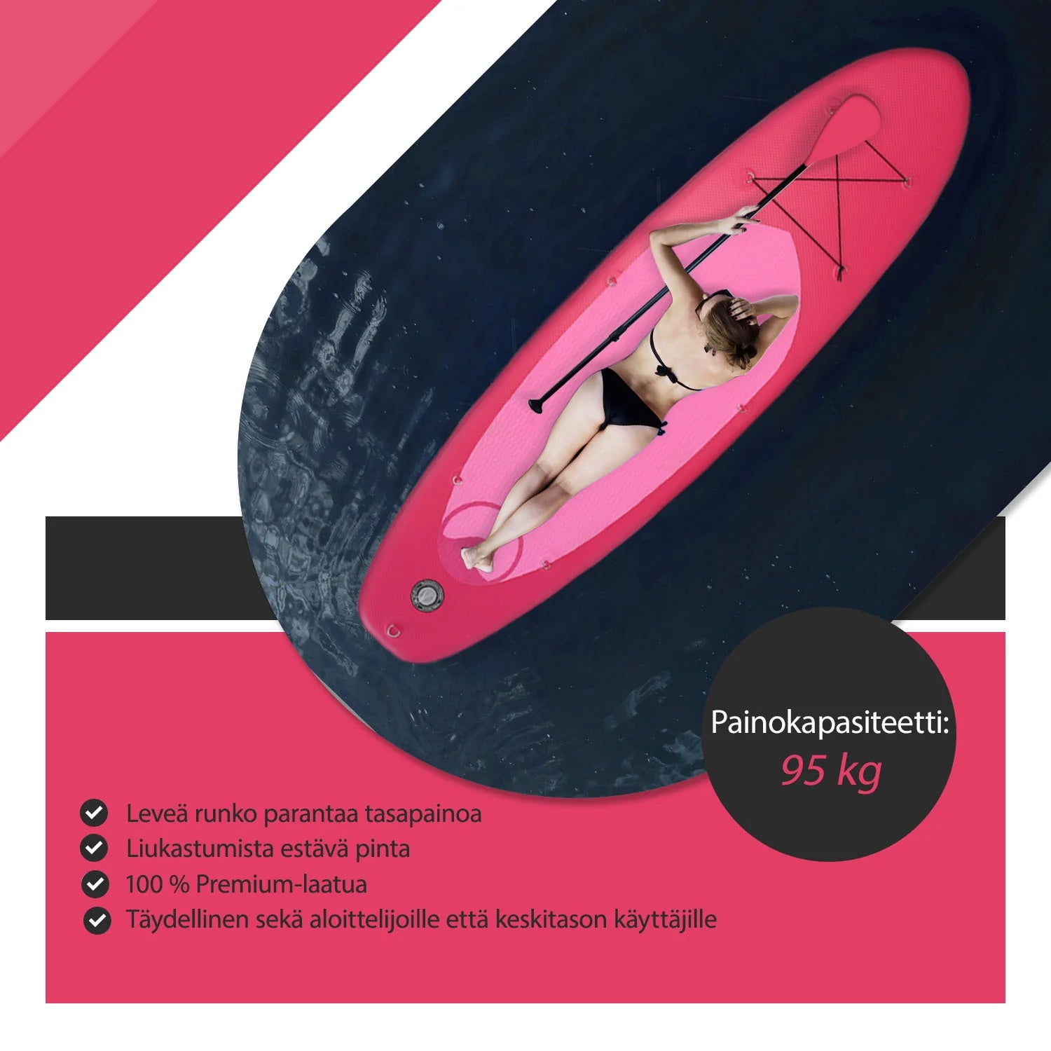 Set Stand Up Paddle Deep Sea Standard (275cm), rosa
