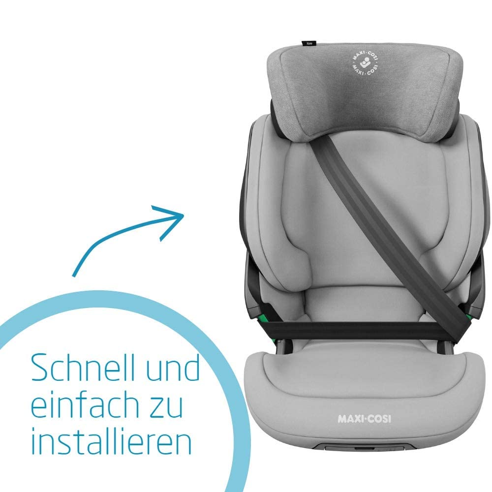 Maxi-Cosi Kore i-Size Seggiolino Auto, 3,5–12 anni, 100–150 cm, Seggiolino ISOFIX, Altezza/larghezza regolabile, Side Protection System Plus, Installazione facile e veloce, Authentic Graphite