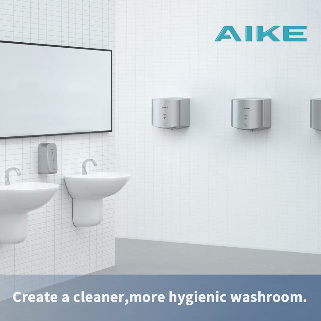 AIKE Hndetrockner 10 Sekunden Trocknen Energiesparend Kommerziell Elektrischer Hndetrockner Automatisch für Küche Badezimmer Toilette AK2630S 220V 1400W Silber
