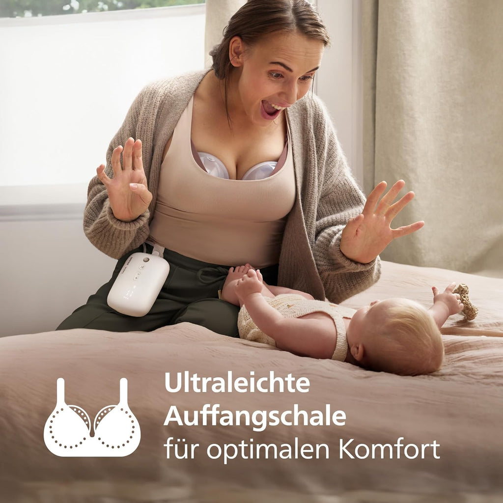 Philips Avent Set di base per tiralatte a mani libere, motore di livello ospedaliero, riproduce il ritmo di suzione del bambino, fino a 85 cicli al minuto, modello SCD553/11