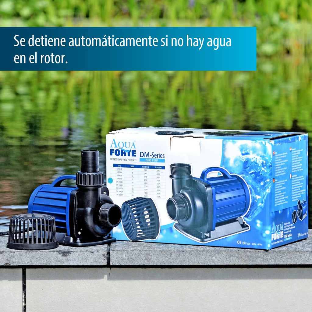 AquaForte DM-5.000 pompe per laghetto/filtro, 40 Watt, portata massima di 5 m3 all'ora, prevalenza massima di 3.5 metri, lunghezza del cavo 10 metri, adatta per corsi d'acqua, cascate e filtri