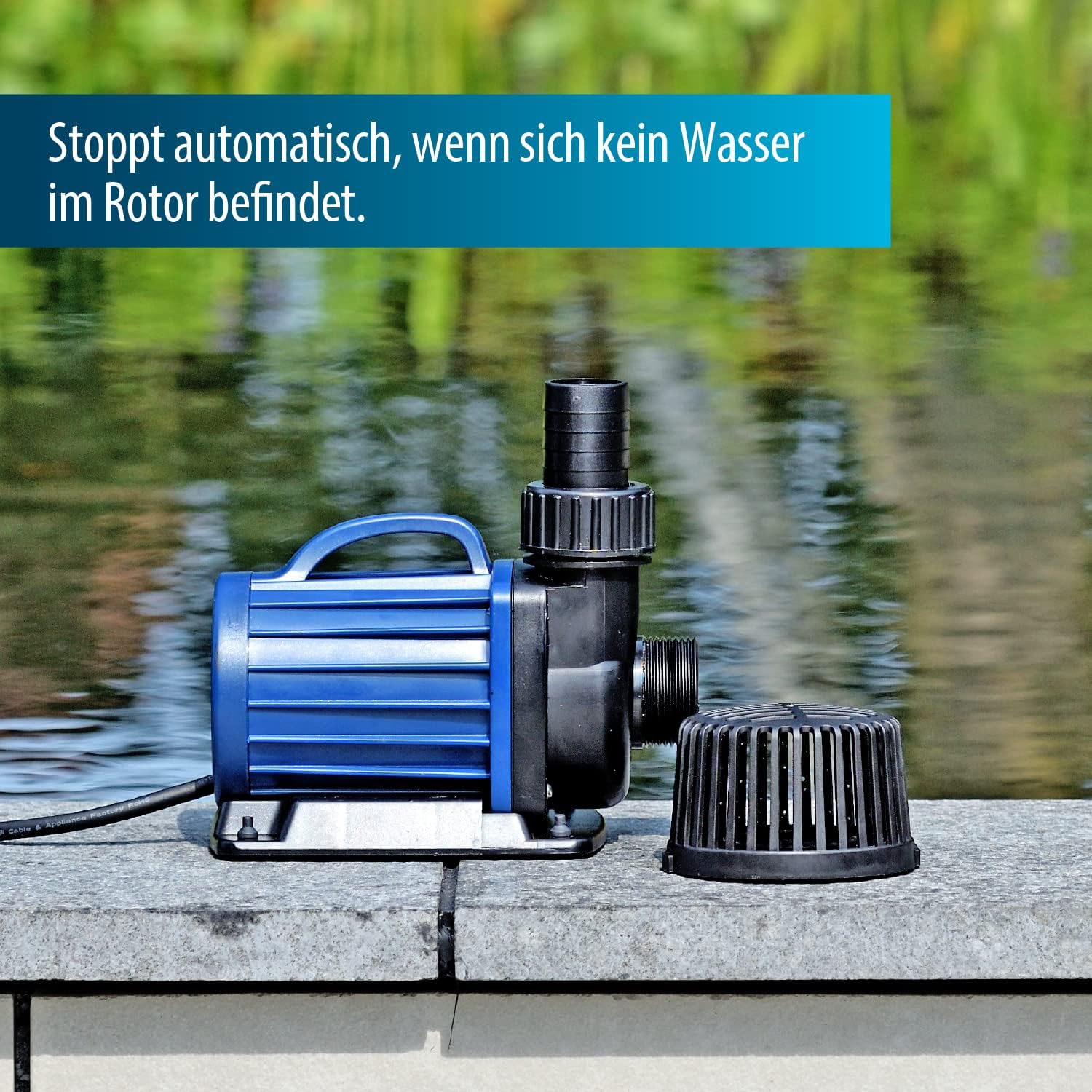 AquaForte DM-5.000 pompe per laghetto/filtro, 40 Watt, portata massima di 5 m3 all'ora, prevalenza massima di 3.5 metri, lunghezza del cavo 10 metri, adatta per corsi d'acqua, cascate e filtri