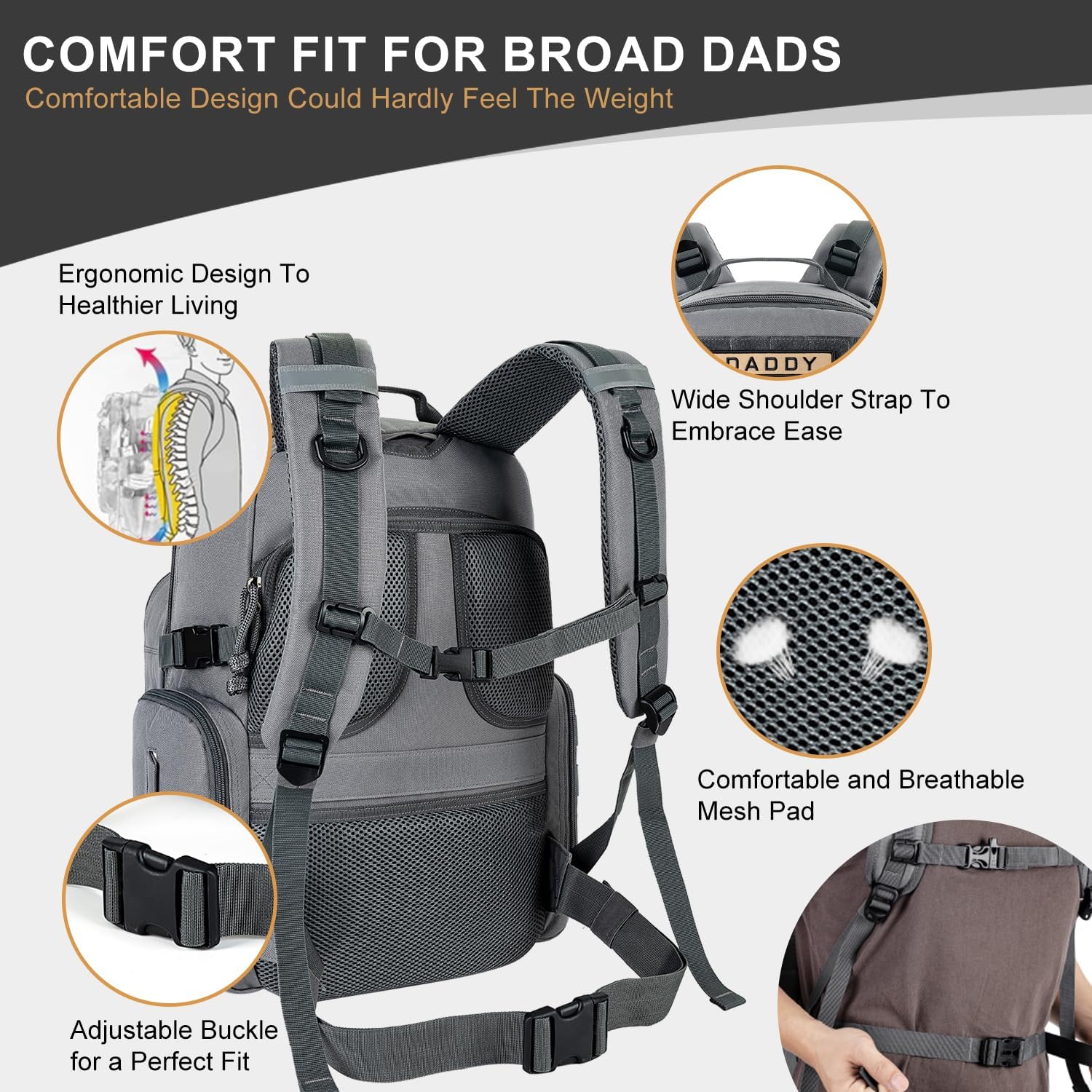 MIRACOL Borsa Fasciatoio per Papà, Borsa Militare, Zaino, Borsa Multifunzione con Toppa Bandiera per Uomini e Donne