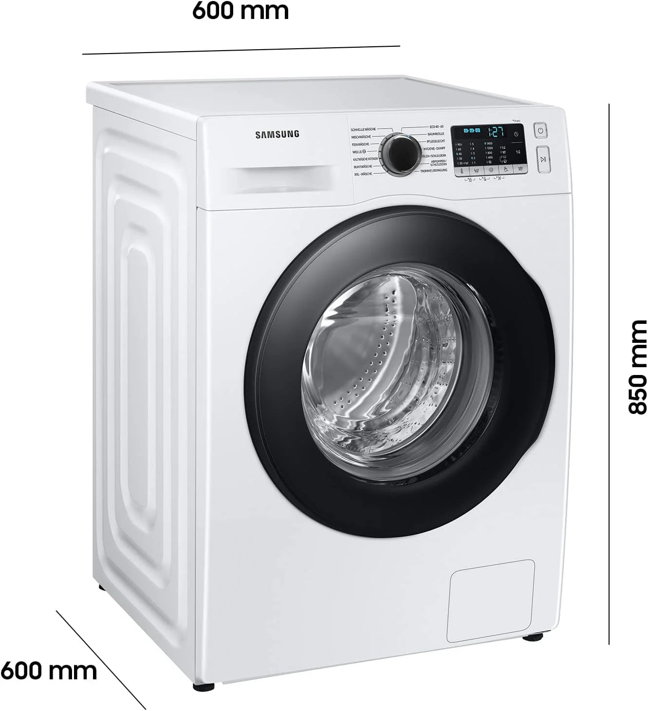 Samsung WW90T4048EE/EG Lavatrice, 9 kg, 1400 giri/min, Ecobubble, Programma vapore igienizzante, Funzione Smacchia Tutto, Motore Digital Inverter, Bianco
