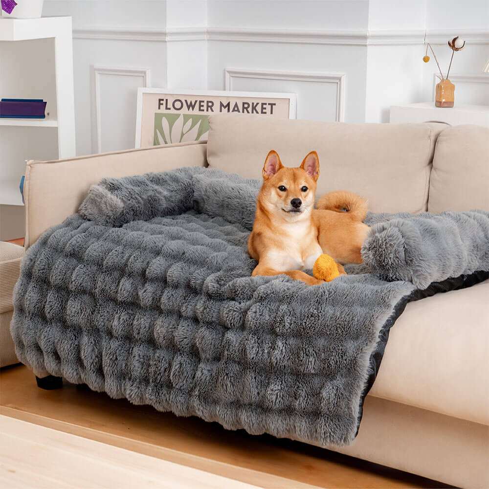 Flauschiges Hundesofabett mit beruhigendem Schutz für Ihr Haustier