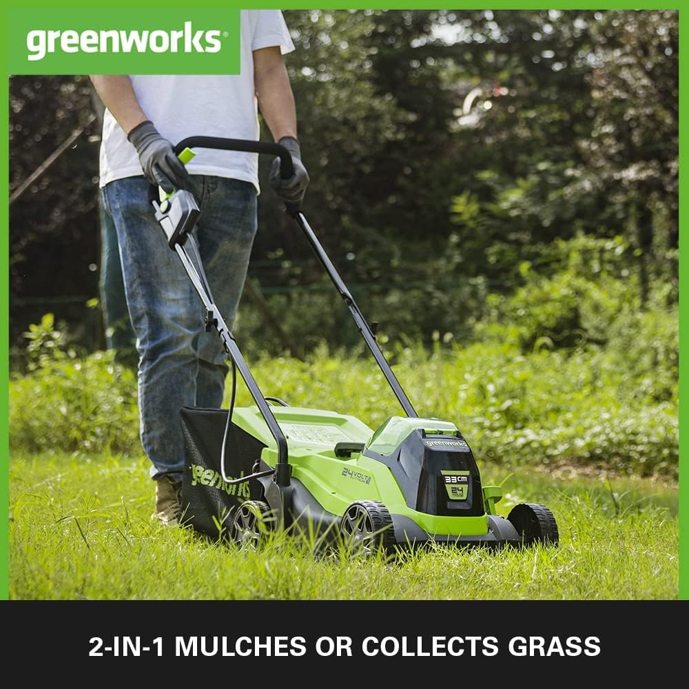 Greenworks 48V (2x24V) Selbstfahrender Akku Rasenmäher für große Flächen bis zu 480m², 46cm Schnittbreite, 55L Sack PLUS zwei 4Ah-Akkus und Doppelladegerät GD24X2LM46SPK4X