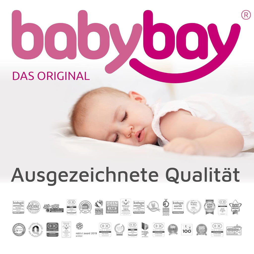 babybay Original Lettino da affiancare in massello di faggio / compatto e trasformabile / Altezza regolabile senza livelli preimpostati ed ecologico / Lettino evolutivo (laccato bianco) / Materasso incluso
