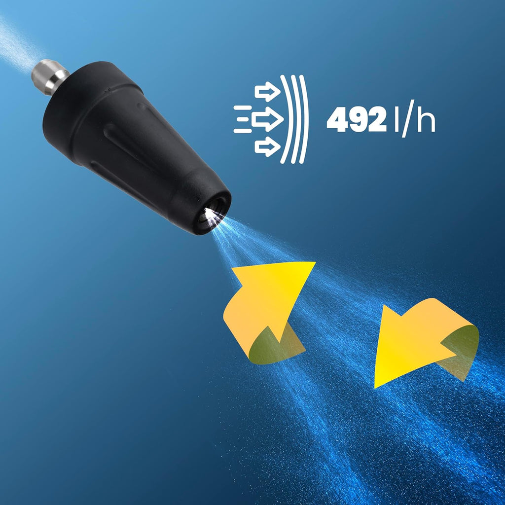 Lehmann LGAPW-3019 Idropulitrice Professionale con Motore a Induzione, 3000 W, Funzione di Aspirazione, Portata 492 l/h, Tubo da 12 Metri, Pulitore per Superfici Compatto con Serbatoio Detergente e Accessori